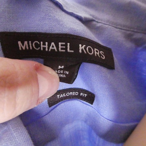 Michael Kors Linen Short Sleeve Button Up Shirt Md - Picture 5 of 11